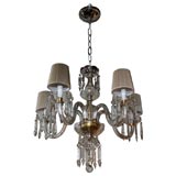 1940's Hollwood Chandelier with Hand Cut Crystals