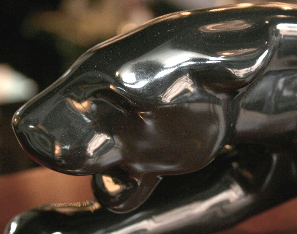 Art Deco Stylized Ceramic Panther with Backlight 1