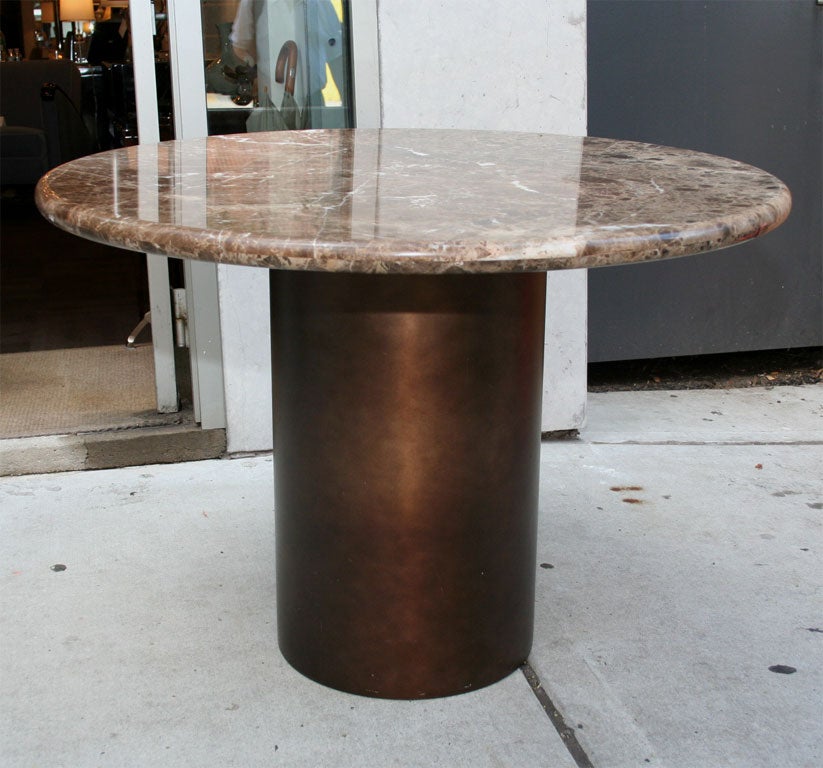 Mid Century Dining Table by Directional w/ Emperador Marble Top