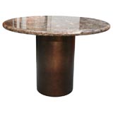 Mid Century Dining Table by Directional w/ Emperador Marble Top