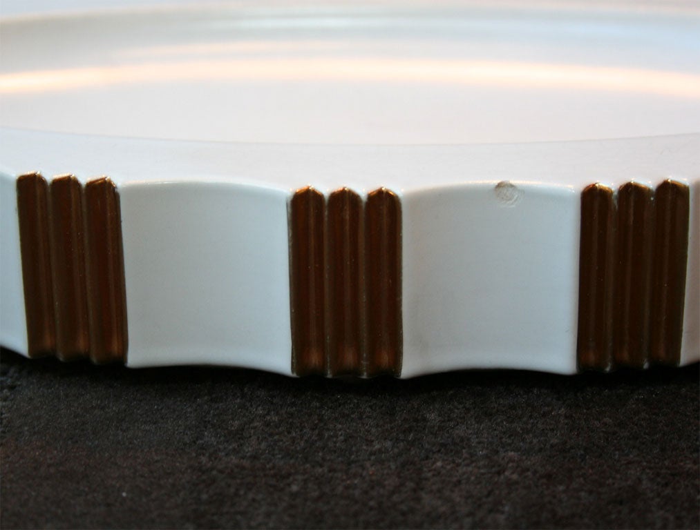 Gold Art Deco Three-Piece Ceramic Center Piece Set by ROBJ, Paris