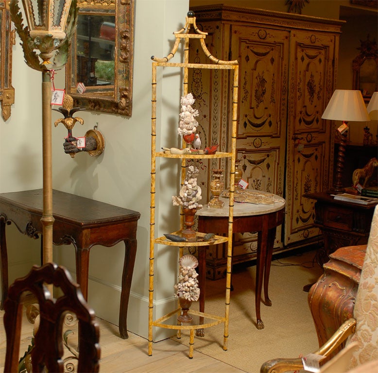 Bamboo Tole Corner Etagere