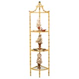 Bamboo Tole Corner Etagere