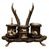 Antique Black Forest Inkwell
