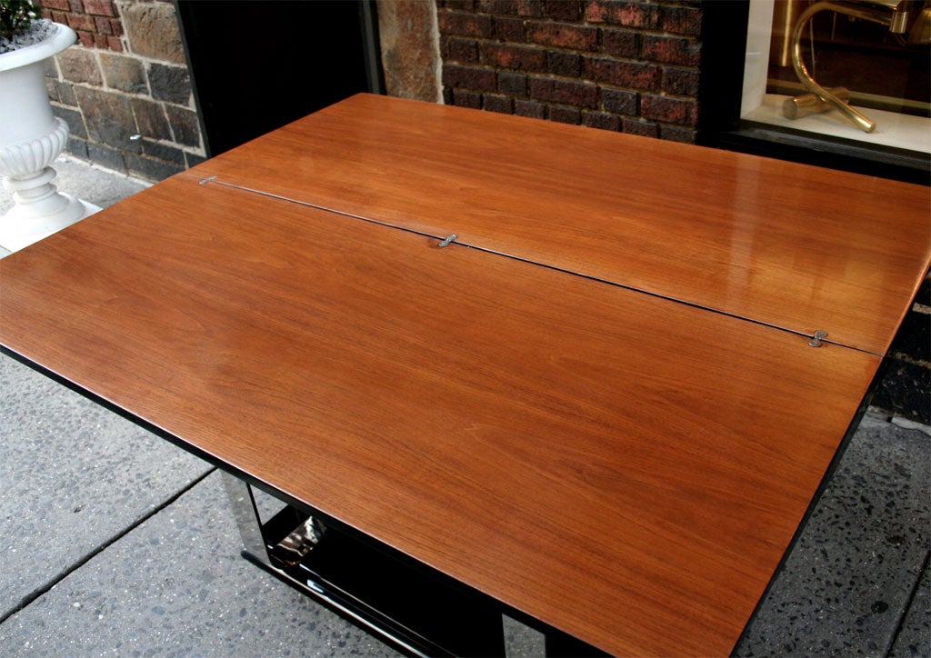 Mid-20th Century American Modernist lacquer and nickel Console/Dining Table