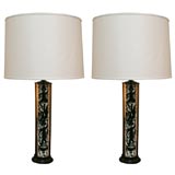 A Pair of Modernist Table Lamps signed Bjorn Wiinblad