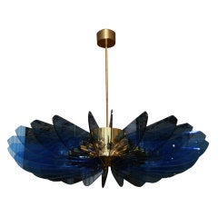 Used Crystal and Brass Hanging Fixture by Fontana Arte