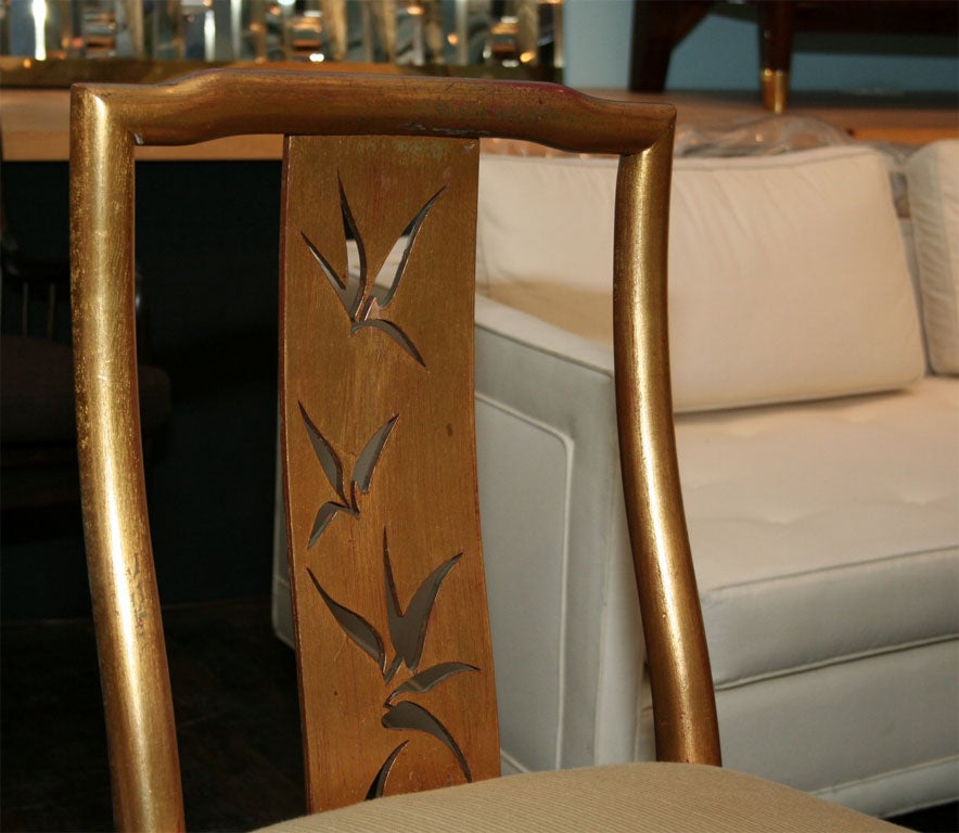 Gilded Side Chair by James Mont In Excellent Condition In New York, NY