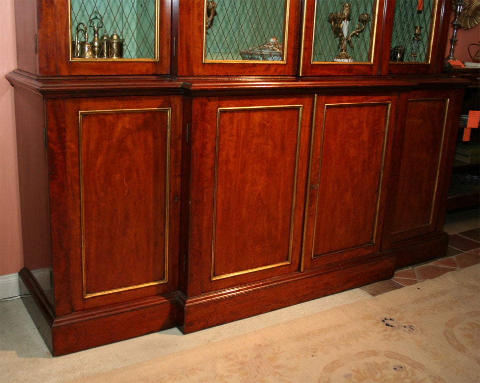 Fine George III Figured Mahogany Breakfront Bookcase