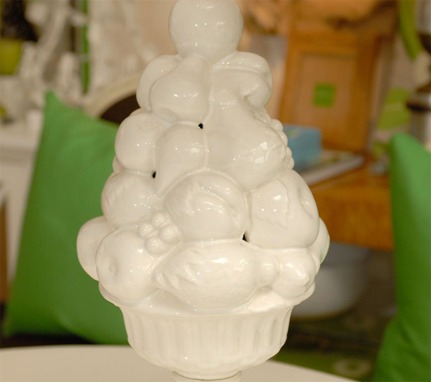 20th Century Vintage Porcelain Fruit Lamp