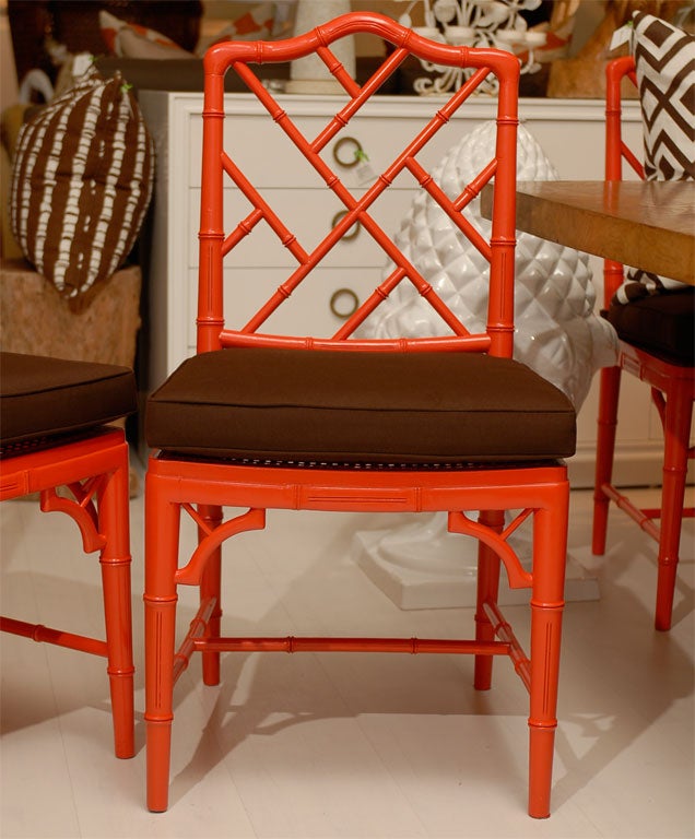 red chippendale chair