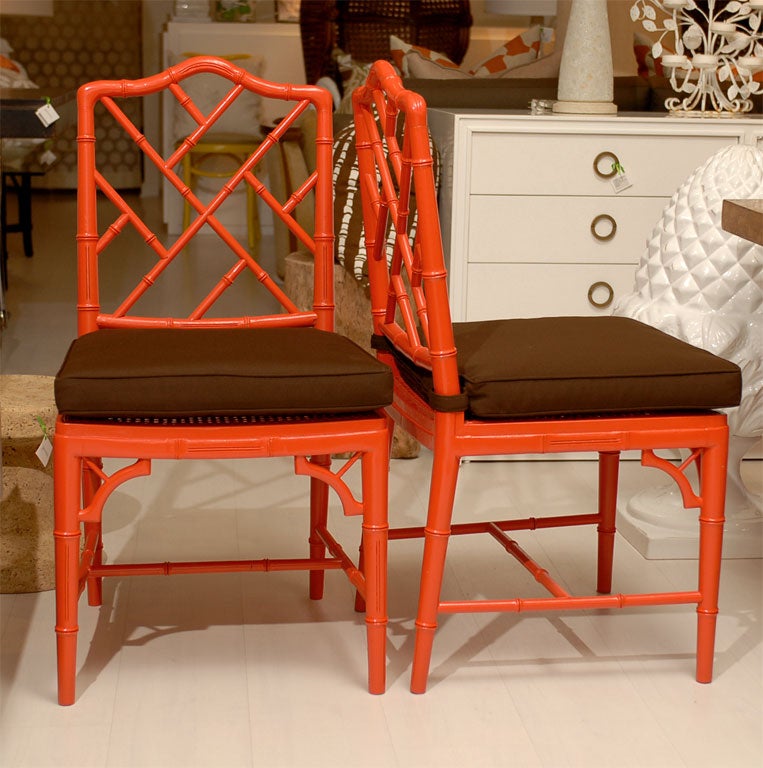 Red Chippendale Dining Chairs 5