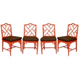 Red Chippendale Dining Chairs