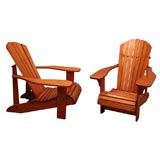 Used Pair Period Adirondack Camp Chairs