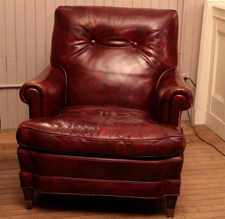 American Pair Leather Club Chairs