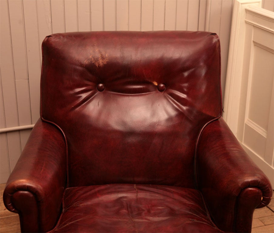 Pair Leather Club Chairs 2