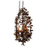 Tole and Porcelain Lantern/Chandelier Circa 1850
