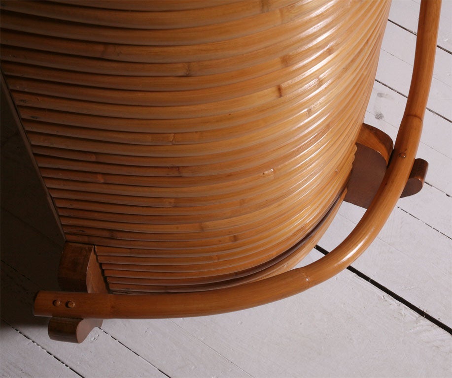 Paul Frankl Style Stacked Rattan Bar 1