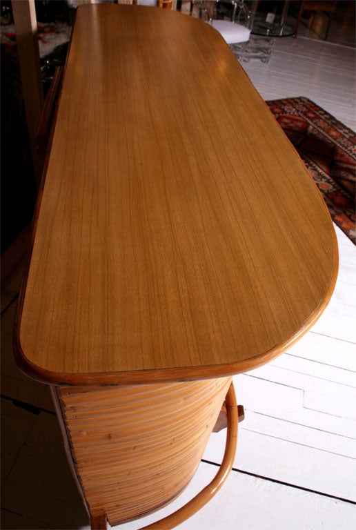 Paul Frankl Style Stacked Rattan Bar 5