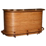 Paul Frankl Style Stacked Rattan Bar