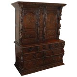 Antique Oak Court Cupboard