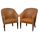 Pair of English Barrel Chairs