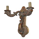 Baroque Style Painted, Parcel Gilt Cast  Metal Two Light Sconce