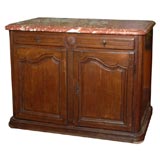 French Provincial Oak and Marble Top Buffet