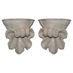 A Voluptuous Pair of Plaster 1940’s Coquille Brackets
