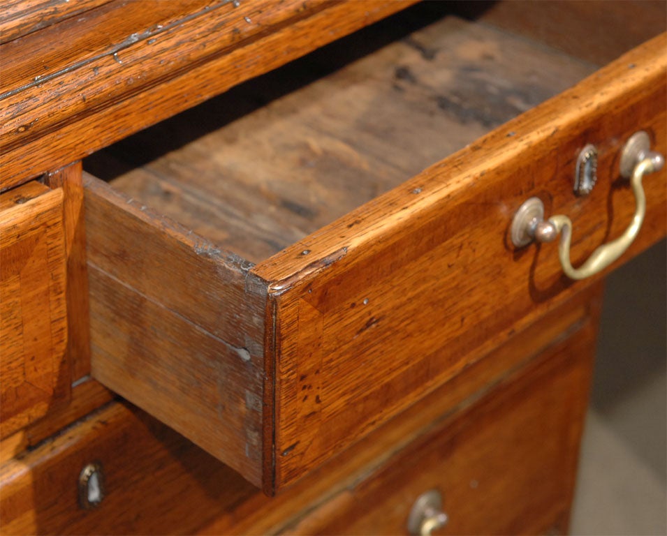 18th Century and Earlier Georgian Oak Chest with Linen Press