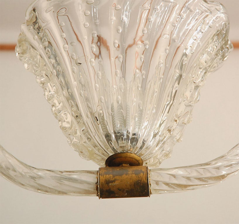 Mid-20th Century Clear Murano Bubble Glass Hanging Light by Barovier & Toso