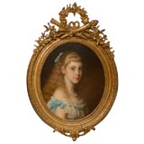 Antique 19th Century Potrait of Young Woman