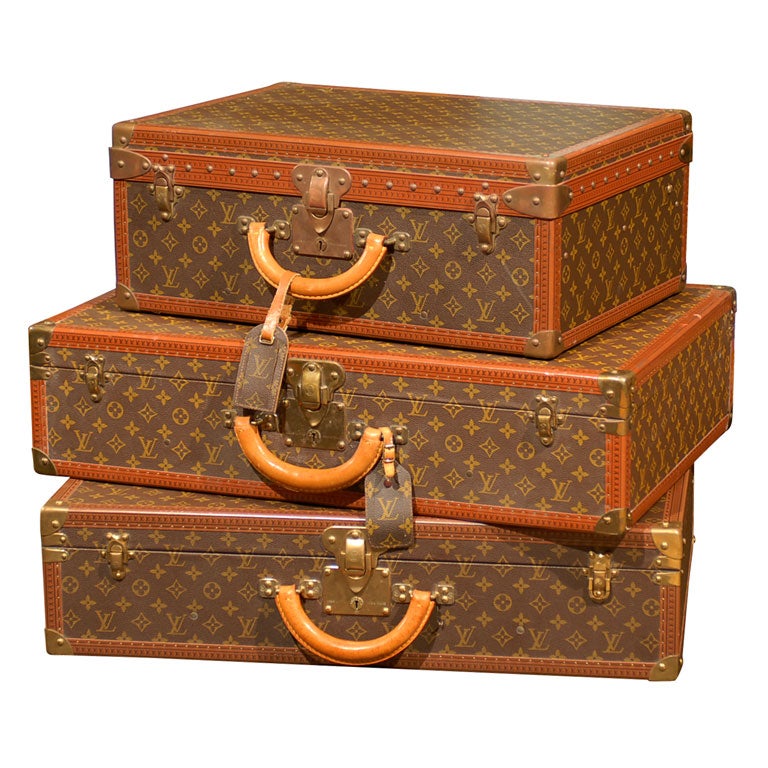 Set of three Louis Vuitton Suitcases For Sale