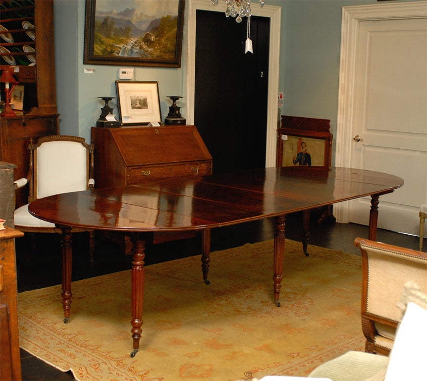 19th Century Louis Phillipe Drop Leaf Mahogany Dining Table