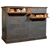 Blue painted French storage cabinet