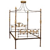 19th Century Continental Iron Tester Bed