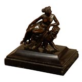 19th Century Bronze Nude Lady with a Panther