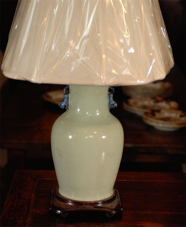 Antique Celadon Vase made into a lamp 1