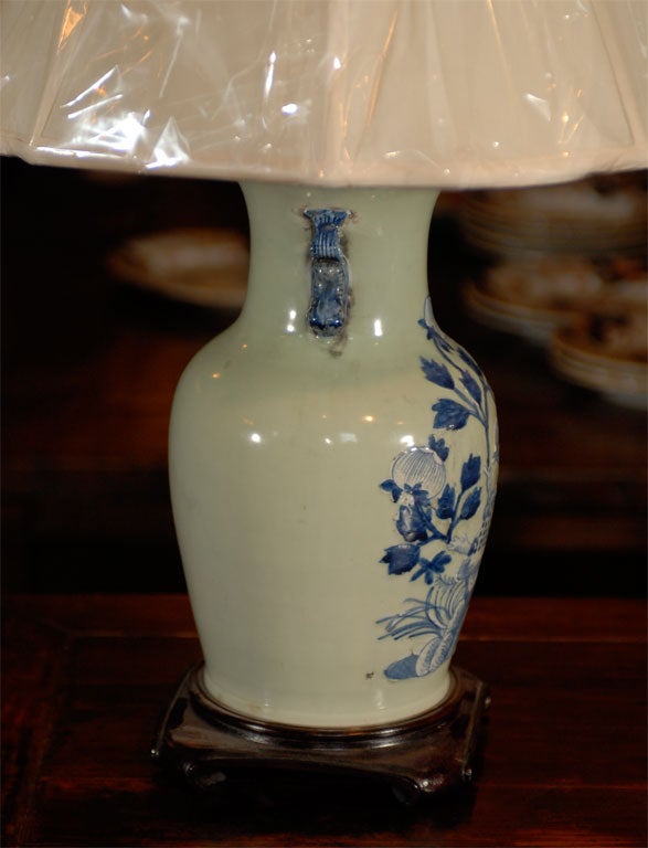 Antique Celadon Vase made into a lamp 2