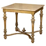French Gilt Table with Onyx  Top