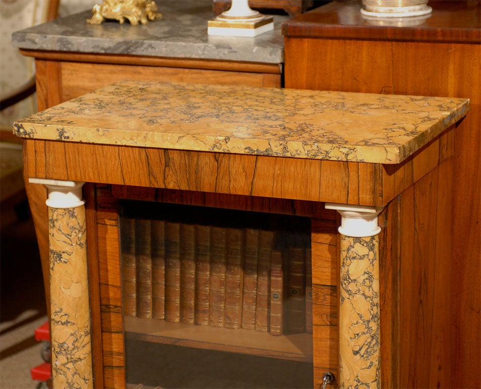 English Regency Side Cabinet in Rosewood with Scagliola Top ca. 1810-20 For Sale