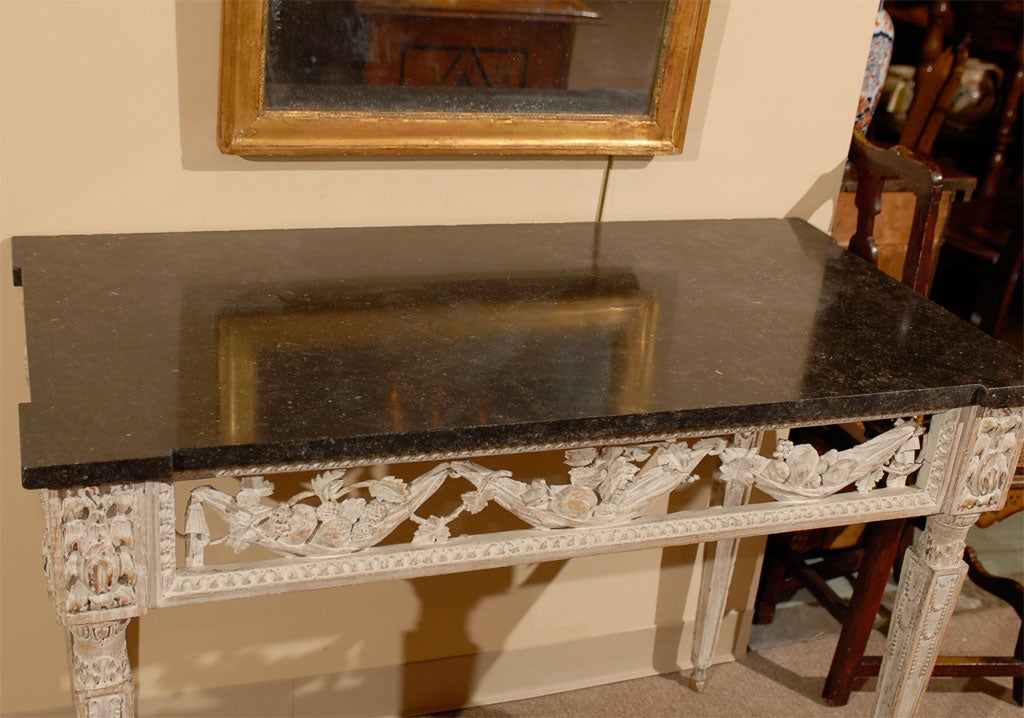 Louis XVI Period Painted Console with Marble Top, France, circa 1790 For Sale 2