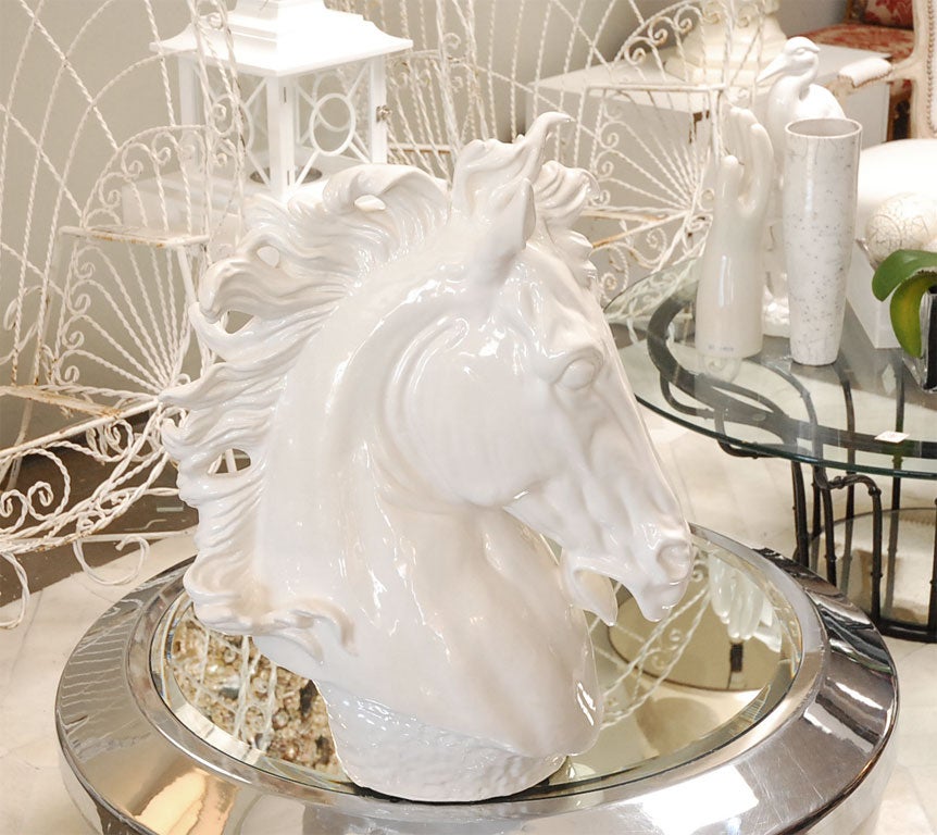 Blanc de Chine Horse Bust