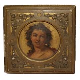 Oil Painting in an Architectural Coffer
