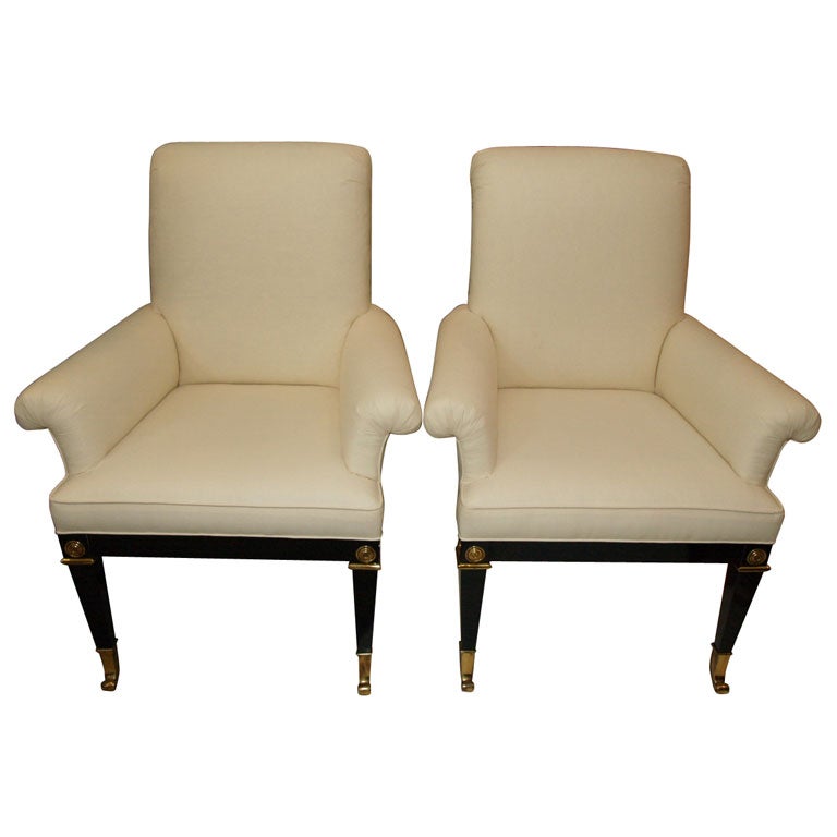 Pair of Armchairs by MasterCraft For Sale