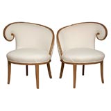 PAIR OF UNIQUE HAND CARVED WOOD FRAME CHAIRS