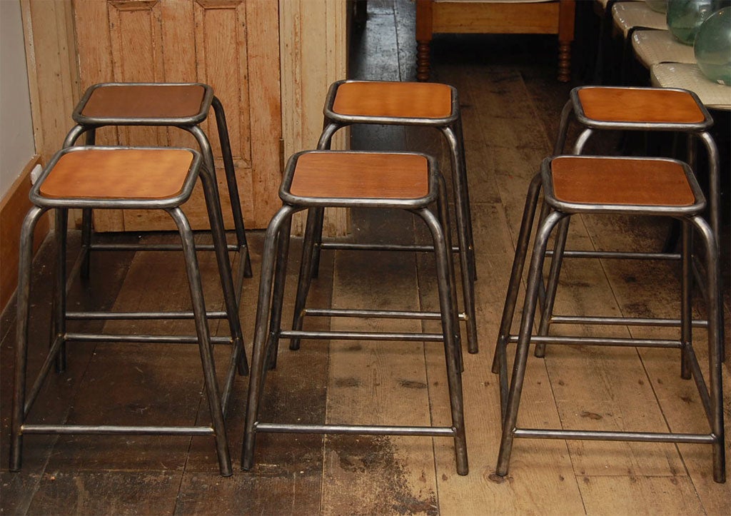 Mid-20th Century French Schoolhouse  Stools