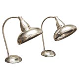 Vintage Pair Nickel plated Jeweler's Lamps