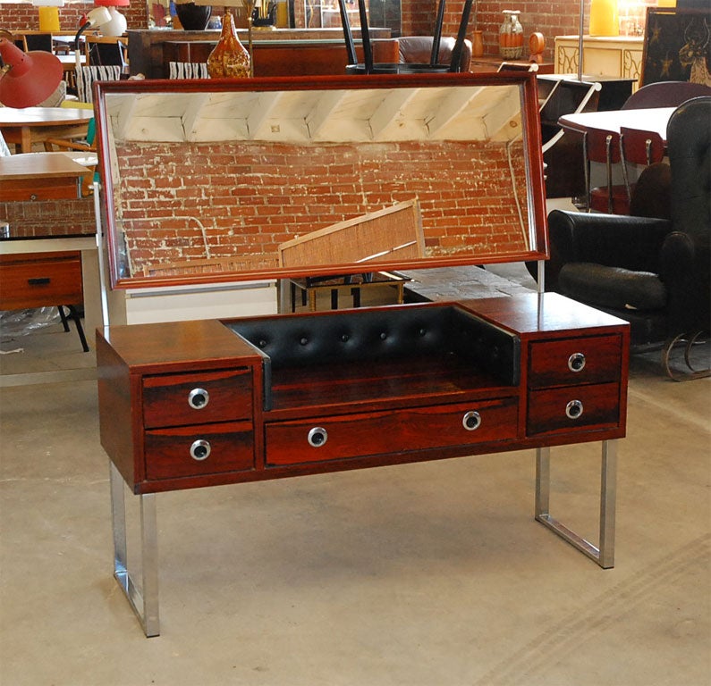 Rosewood Vanity with Chrome Base