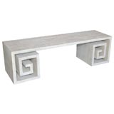 Paul Marra Solid Oak Greek Key Table/Bench